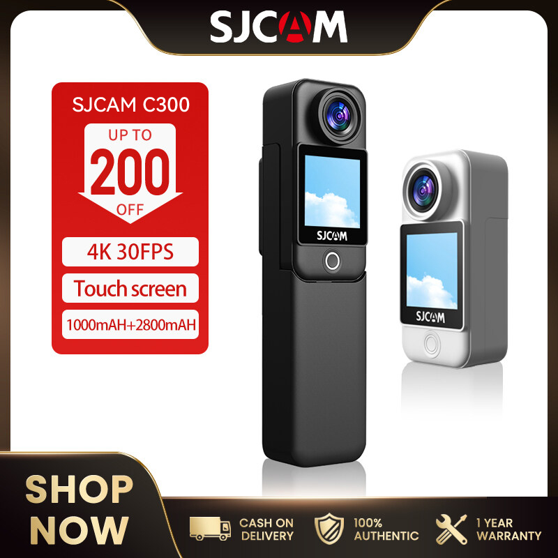 SJCAM C300 Waterproof Action Camera Mini Dual Screen Sports Camera Combo 4K Vlog WiFi Thumb Camera for Live, Driving recorder, Motorcycle riding, Offshore angling