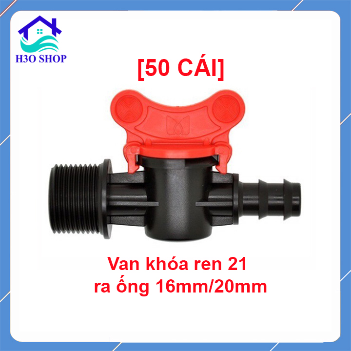Van khởi thủy ren ngoài 21mm khóa ống pe/ldpe 16mm, 20mm