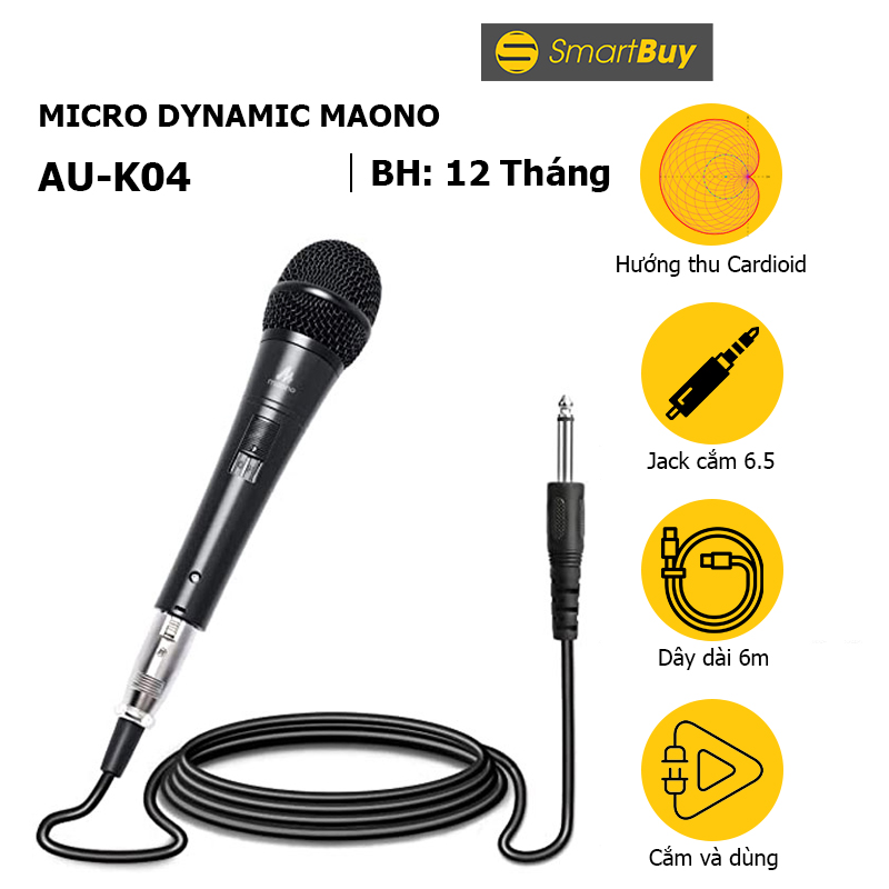 Micro karaoke dynamic có dây maono au-k04