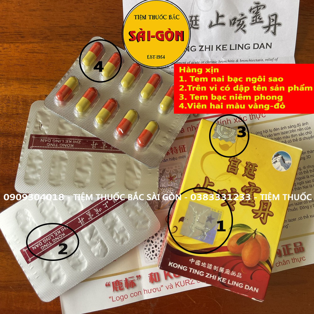 Ho Cung Đình Tem Nai Bạc - Ho 3 Trái Đào Hongkong Hộp 30 viên ( Hàng xịn, date mới)