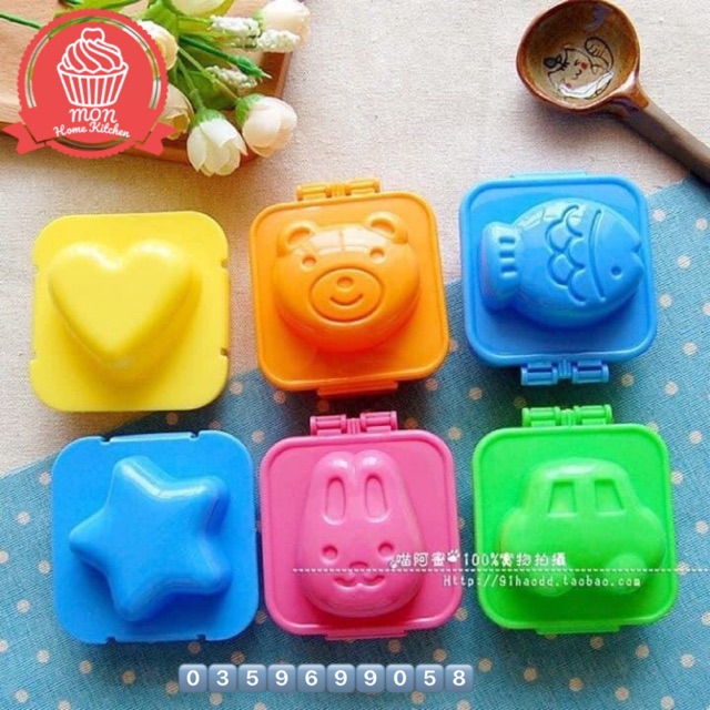 Khuôn cơm Bento set 6 cái, có bán lẻ