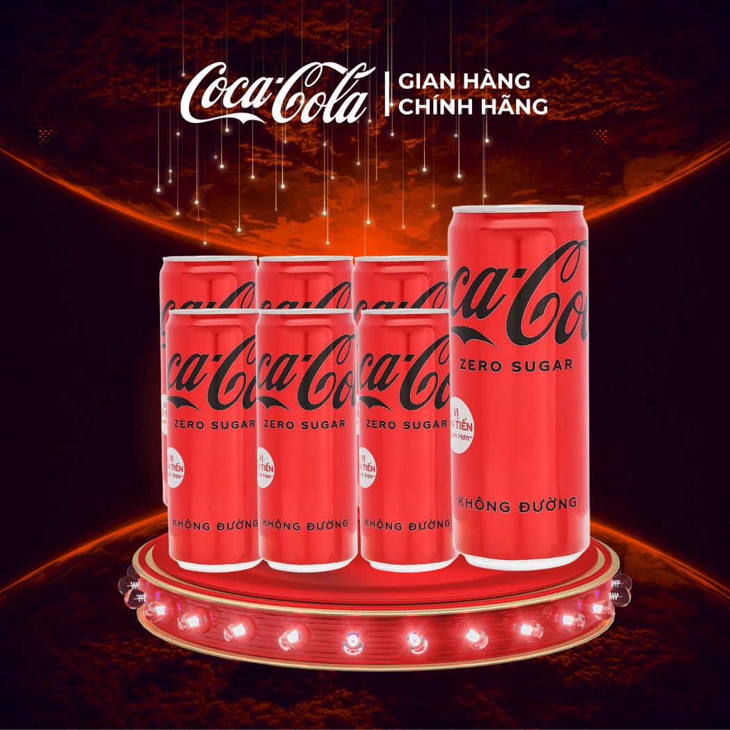 [SIÊU SALE ] Lốc 6 Lon Nước Ngọt Giải Khát Không Đường Coca-Cola Zero 320ml/Lon Sale 8.8 Coca-Cola Chính Hãng_LD