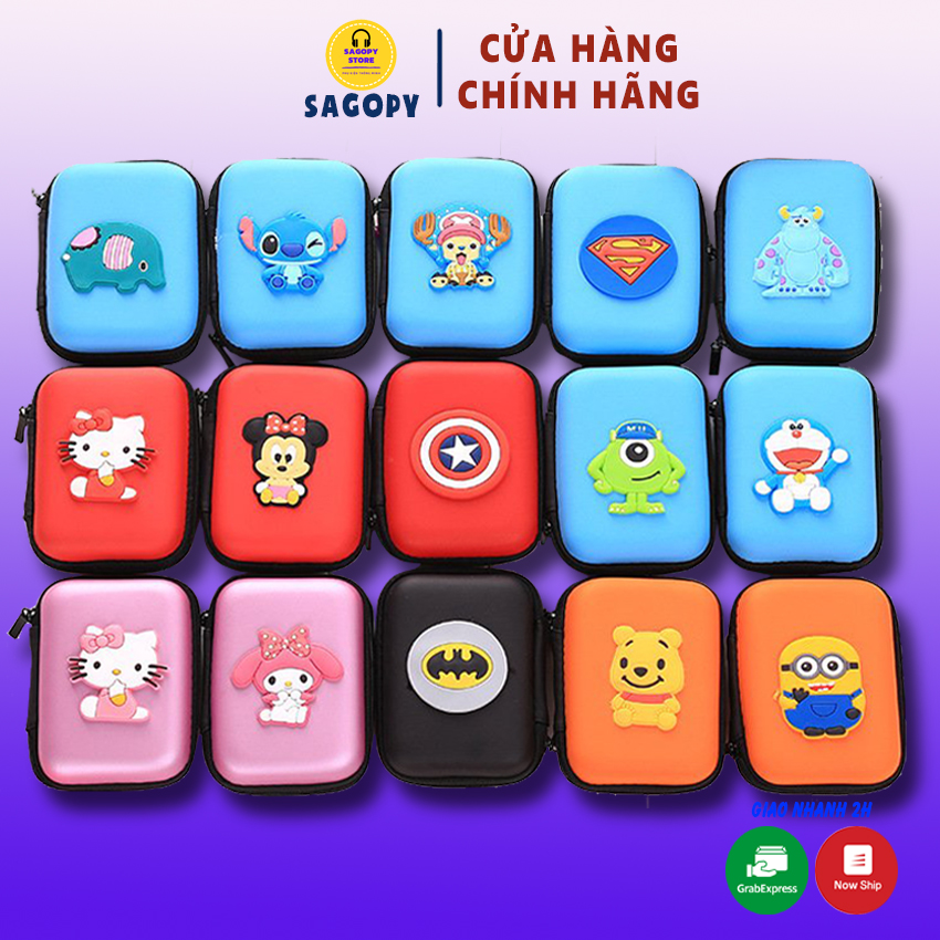 Hộp bao đựng tai nghe tai phone có dây in ear, cáp sạc, vỏ tai nghe airpods bluetooth blutooth inpods i12 dễ thương giá rẻ - SAGOPY