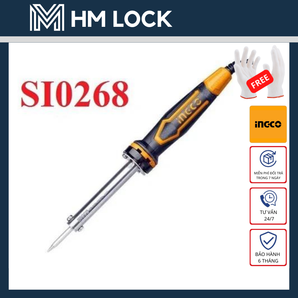 Mỏ hàn chì 60w ingco - hàng chính hãng - si0268 - hm lock