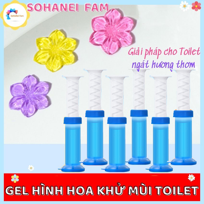 [HCM][THIẾT KẾ MỚI 11 HOA] Gel Khử Mùi Diệt Khuẩn Bồn Cầu Hình Hoa Hương Thơm Dễ Chịu [MÀU XANH DƯƠNG -HƯƠNG BIỂN] - SOHANEI FAM - Gel Thơm Khử Mùi Toilet Gel Tẩy Bồn Cầu