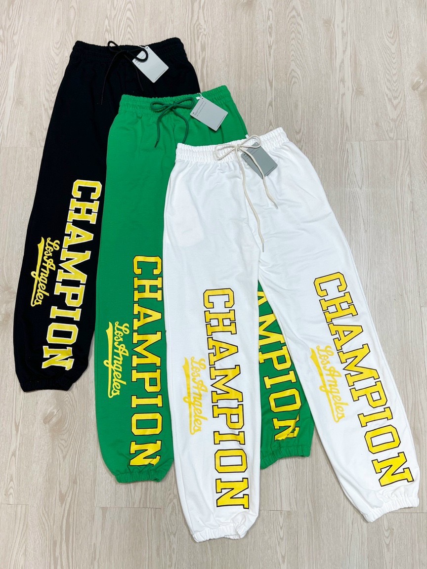 Quần jogger bo thun ống in chữ chapi cực hot , chất thun da cá dày dặn