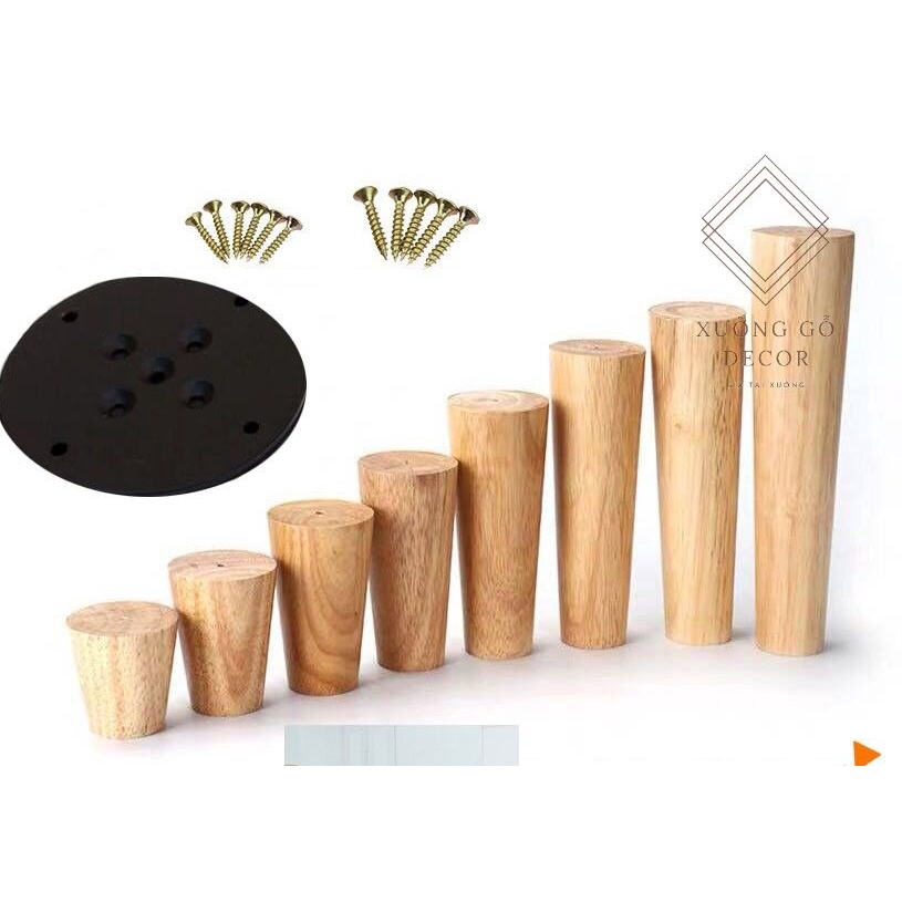 Chân bàn gỗ cao su decor