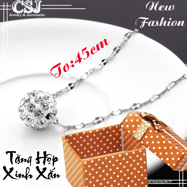 [HCM]DÂY CHUYỀN NỮ INOX TRÁI CHÂU XỎ NGANG CỰC ĐẸP DC030 không đen - tặng hộp đựng xinh xắn