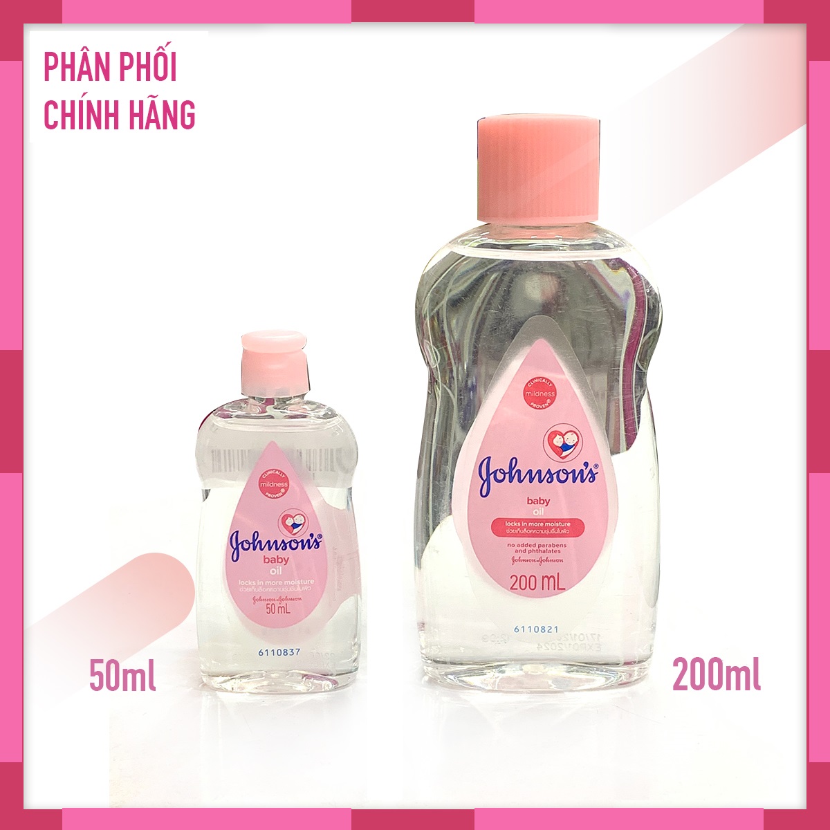 Dầu Tẩy Trang Dưỡng Ẩm Mát Xa Johnson's Baby Oil (50ml/200ml)