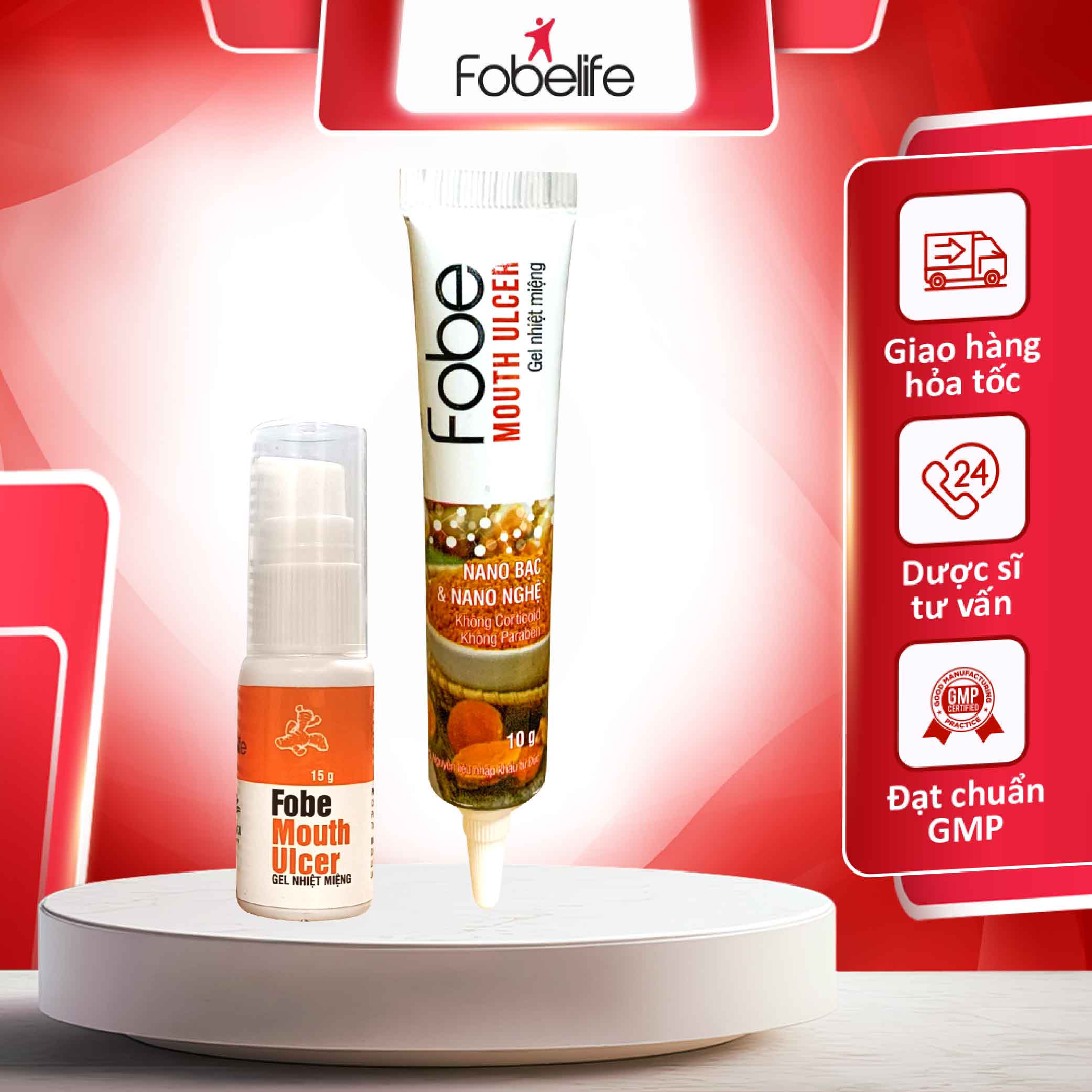 Gel Bôi Nhiệt Miệng Vết Loét Niêm Mạc Miệng Fobe Mouth Ulcer