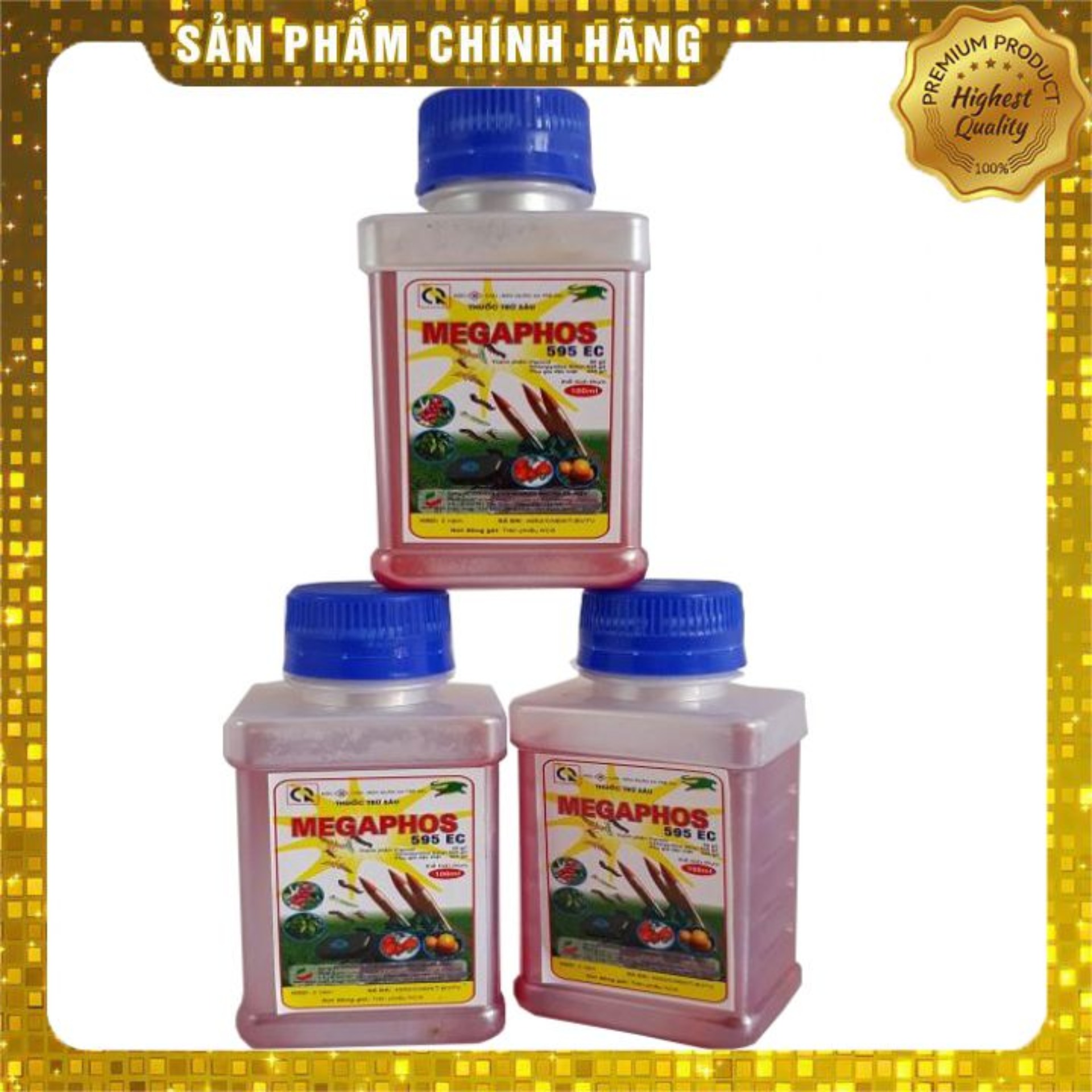 Thuoc trừ sâu Megaphos 595EC (100ml) diệt trừ hữu hiệu Sâu đục thân, đục lá, đục cành, đục quả và côn trùng chích hút (rầy, rệp, bọ trĩ, bọ nhảy,…) trên rau màu và cây ăn quả