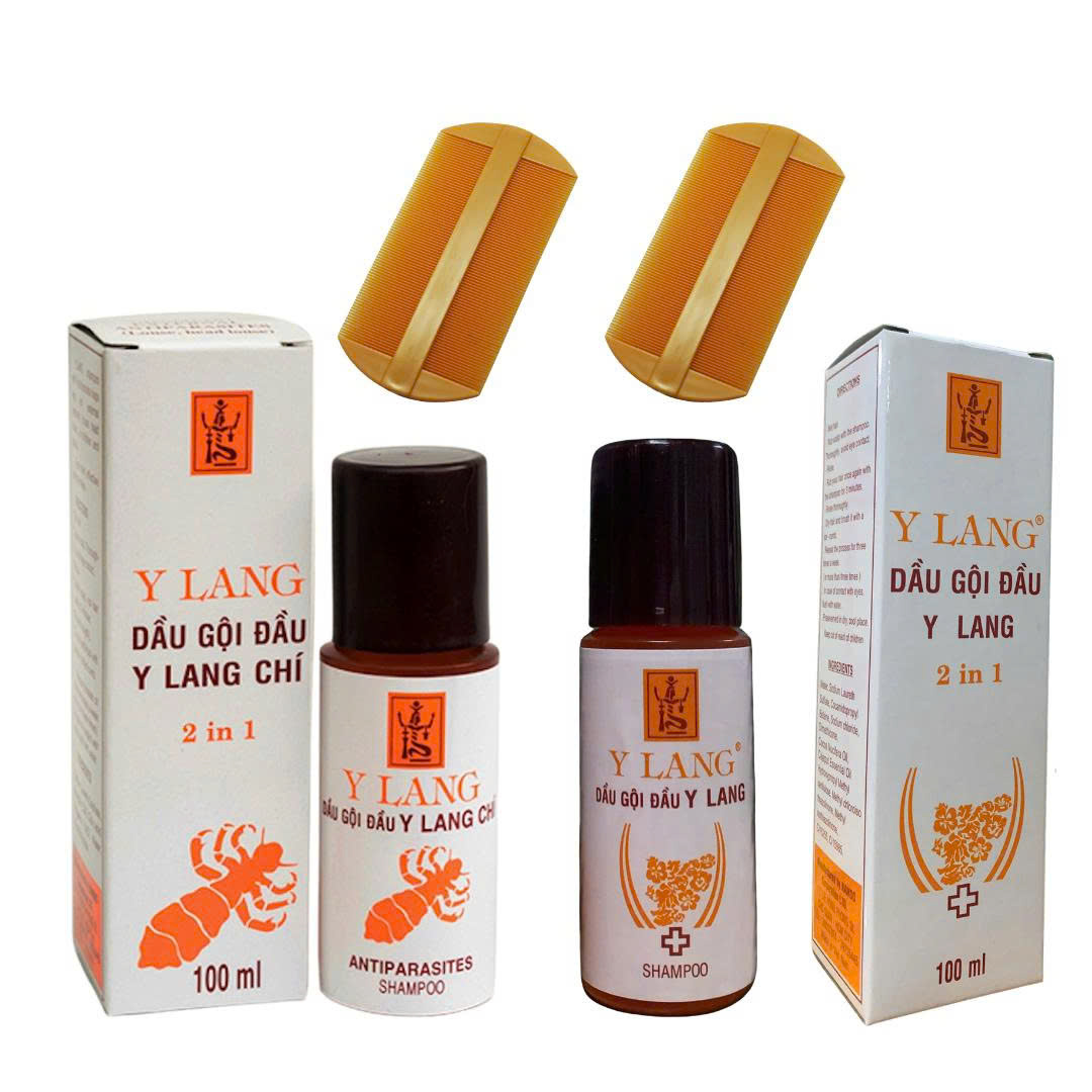 Dầu gội trị chấy YLang (MNS_007a: 3 dầu + 2 lược)
