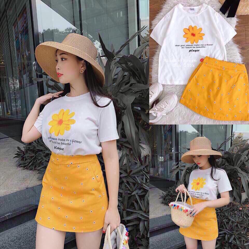 Sét Áo Và Chân Váy Thêu Hoa Thời Trang Nữ TUMIA TT1220