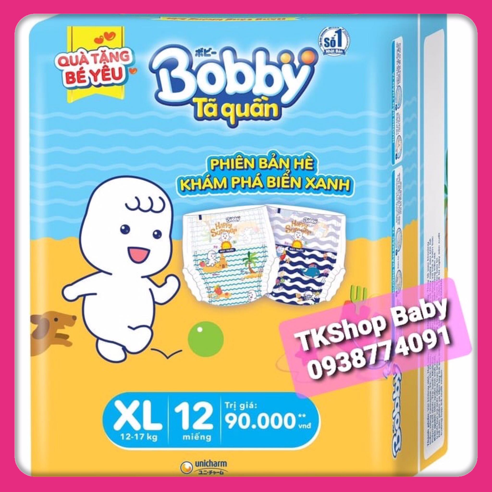[HCM][MẪU DÙNG THỬ] TÃ QUẦN BOBBY PHIÊN BẢN HÈ SIZE XL 12 MIẾNG