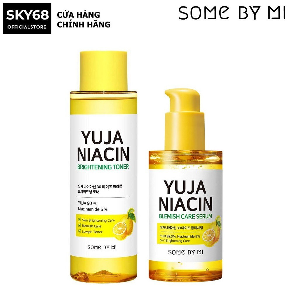 Combo Dưỡng Ẩm, Trắng Da Chiết Xuất Quả Thanh Yên Some By Mi Yuja Niacin 30 Days (Toner + Serum)