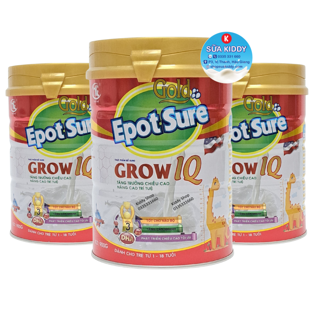Sữa tăng chiều cao Epotsure Chiều cao & Trí não 900g (Epot Chiều cao) giúp tăng chiều cao và phát triển trí não cho trẻ