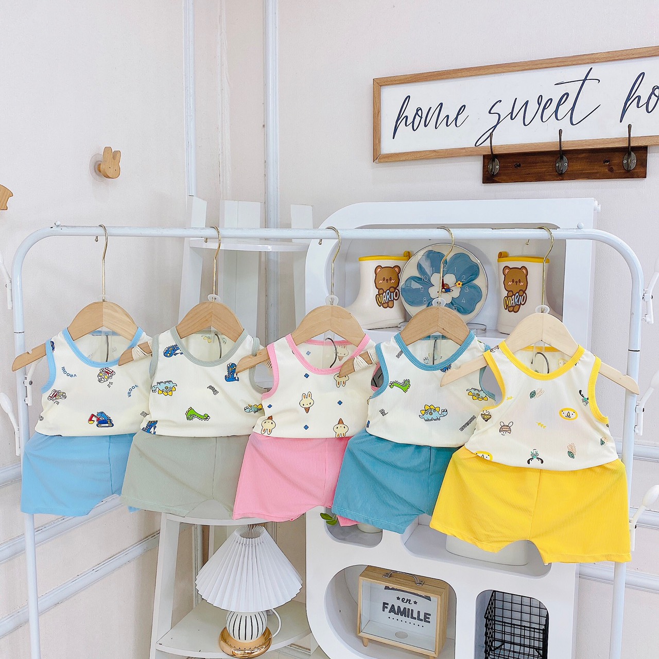 Bộ thun lạnh minky mom cho bé từ 6-16kg