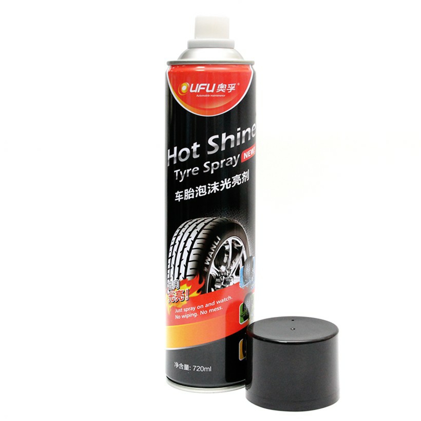Chai Xịt Đen Bóng Lốp Xe Hot Shine, Dưỡng Lốp Ô Tô, Dưỡng Lốp Xe Máy, Phòng Rạn Nứt Vỏ, Bình Xịt 720ml