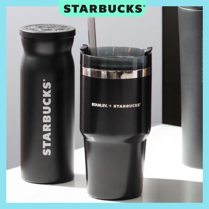 Ly cốc giữ nhiệt STARBUCKS+STANLEY màu đen dung tích 590ml