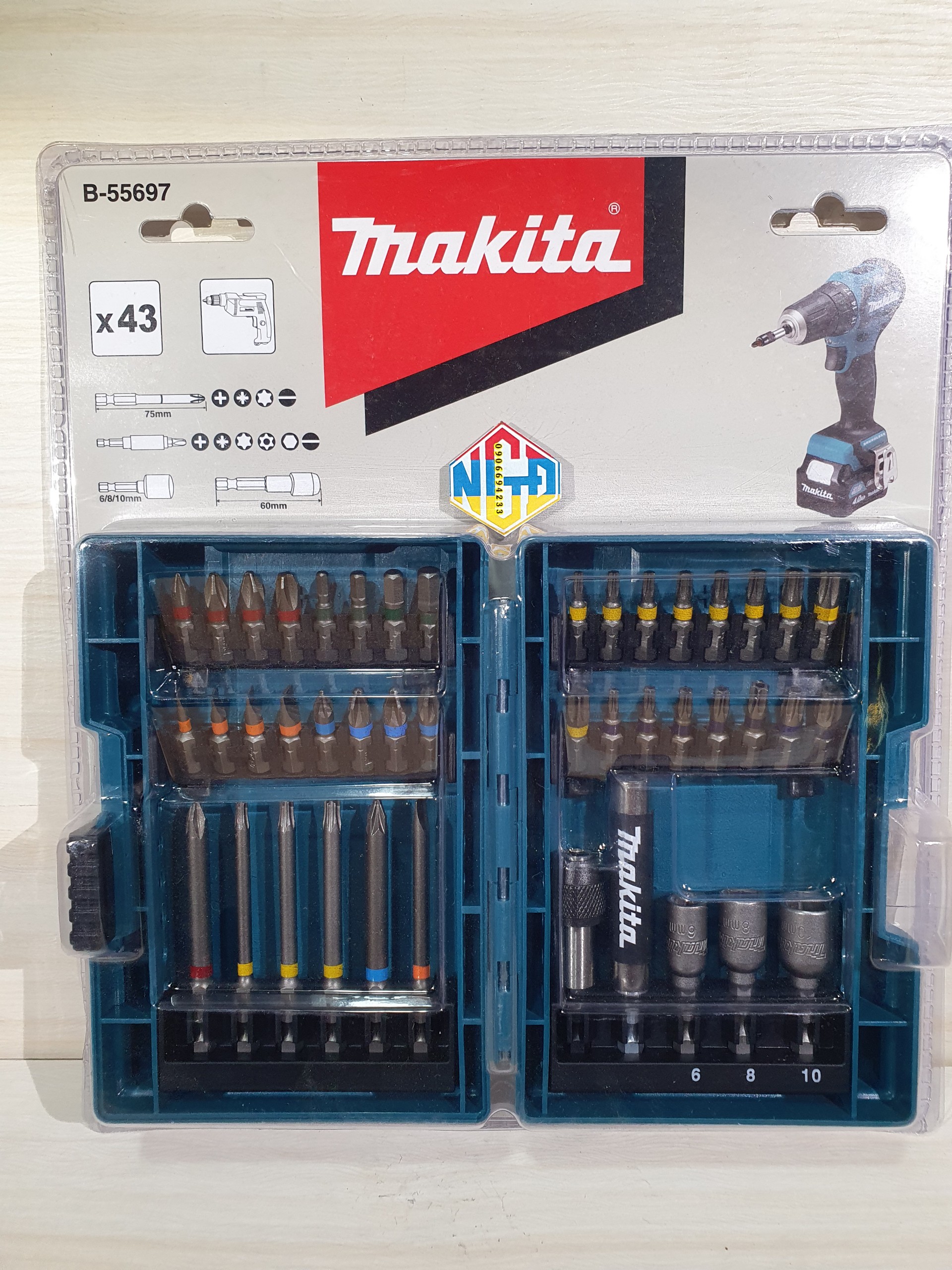 Bộ mũi vít màu 43 chi tiết makita b-55697