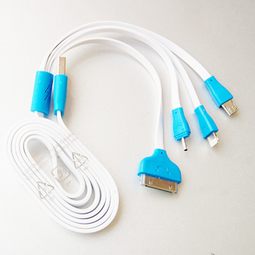 [HCM]Dây cáp sạc đa năng 4 đầu iphone 4s - iphone lightning - Micro usb samsung - Nokia đầu nhọn 1280 có đèn led