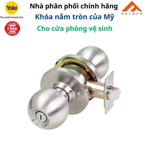 Khóa tay nắm tròn yale vca5322 us32d cho cửa wc- khoá nắm tròn cao cấp của mỹ- npp aalock