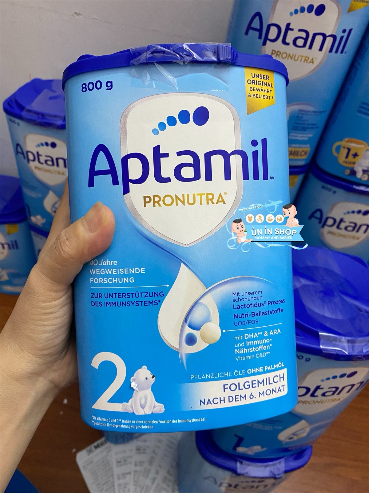 Sữa Aptamil Pronutra nội địa Đức 800g đi air, date xa - Số 2 (6-9 tháng)