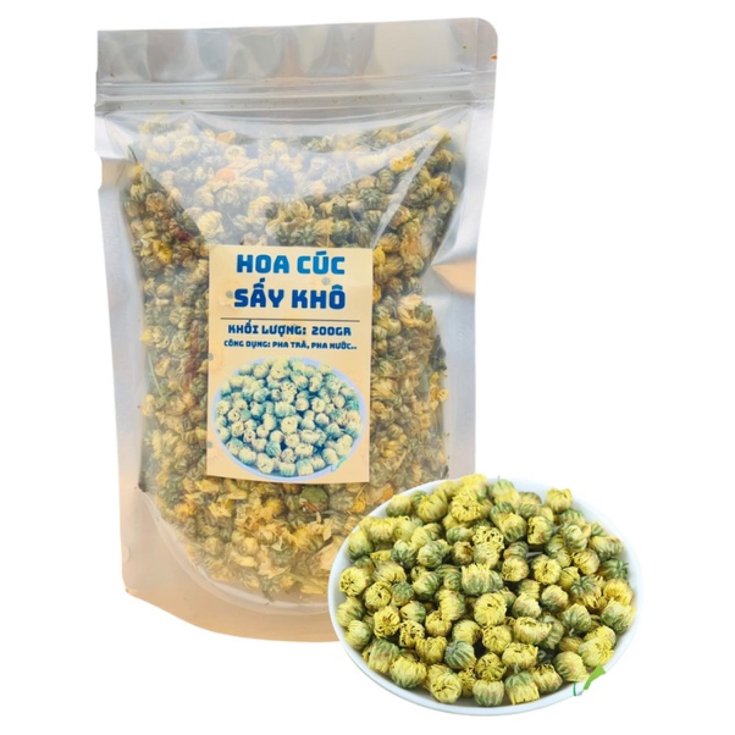 Hoa cúc sấy khô nguyên bông gói 200gr - Trà hoa cúc Thanh Nhiệt, Giải Độc, Mát Gan, Sáng Mắt