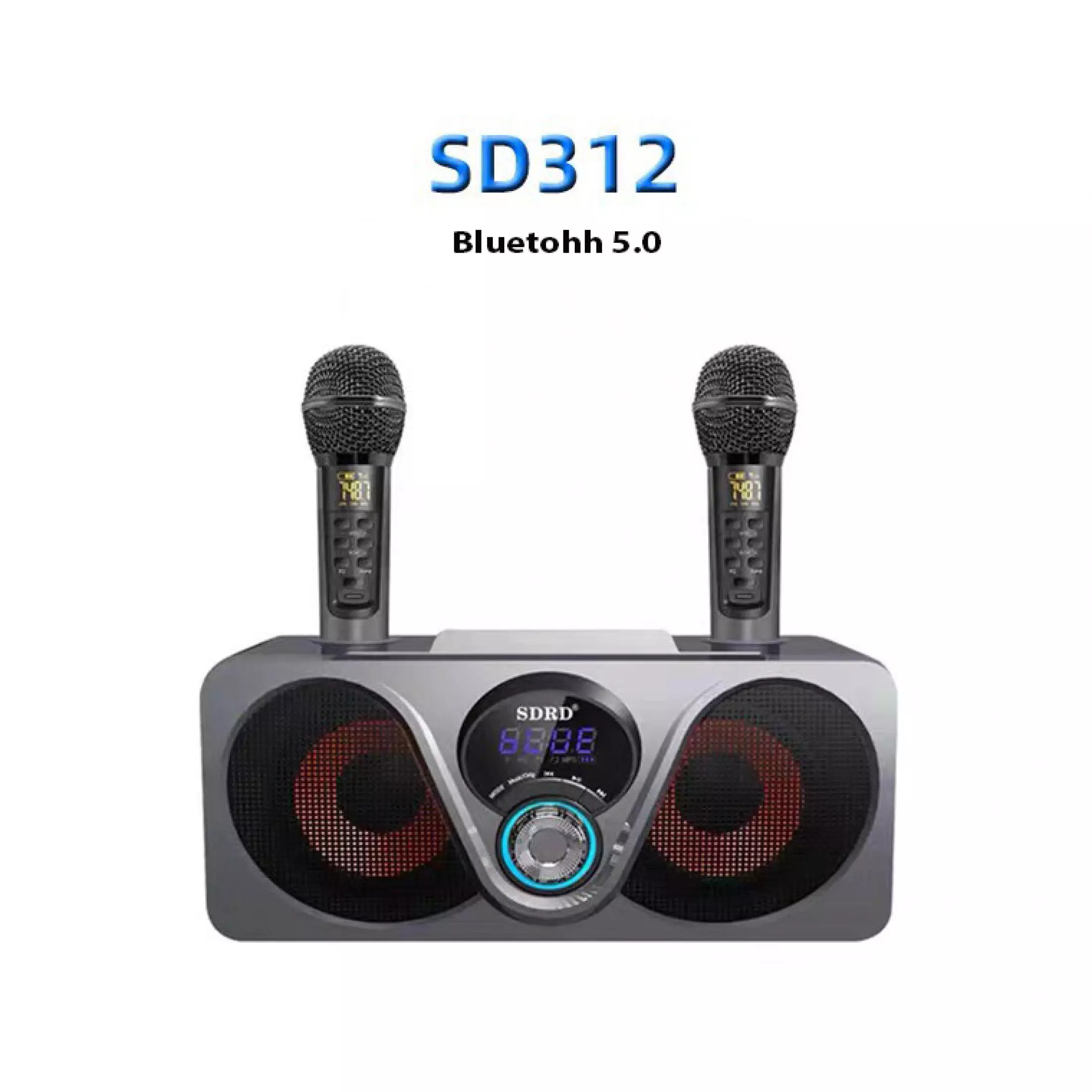 Loa Karaoke Chuyên Nghiệp - Loa Karaoke Giá Rẻ Hát Hay - Loa Karaoke Bluetooth SDRD SD-312,  Micro Rất Nhạy, Thích Hợp Nhiều Phím Điều Chỉnh Trên Thân Micro Với Các Hiệu Ứng Âm Thanh Tăng/ Giảm Echo, Tăng/ Giảm Âm Lượng Cực Chất