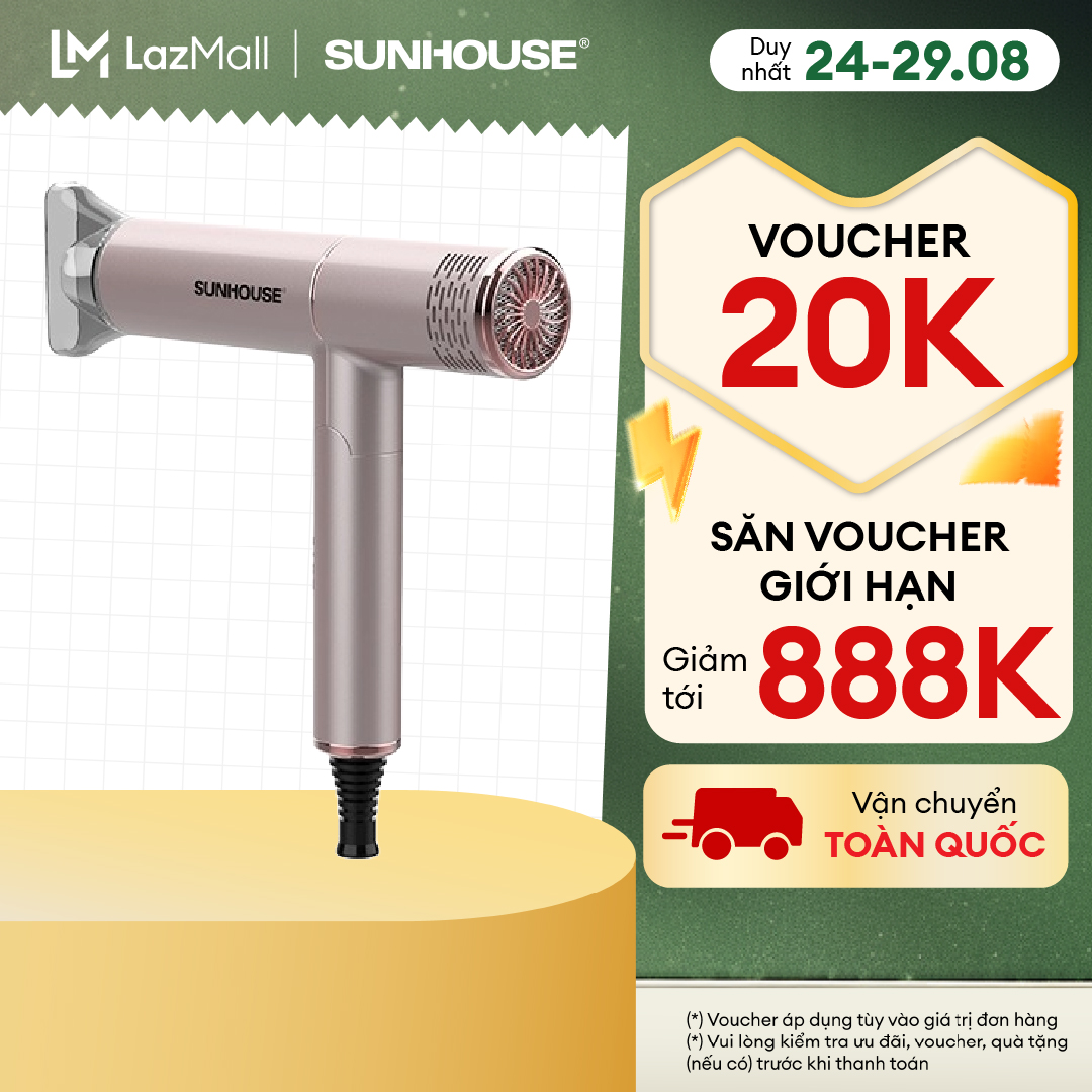 Máy sấy tóc sunhouse shd2304 công suất 1200w- công suất mạnh - thiết kế hiện đại - bảo hành 12 tháng