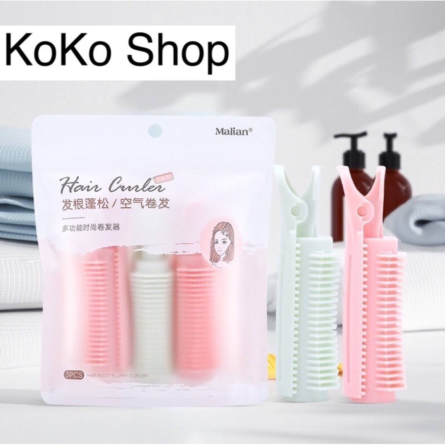 Set 3 kẹp uốn phồng chân tóc Hàn quốc màu pastel dễ thương