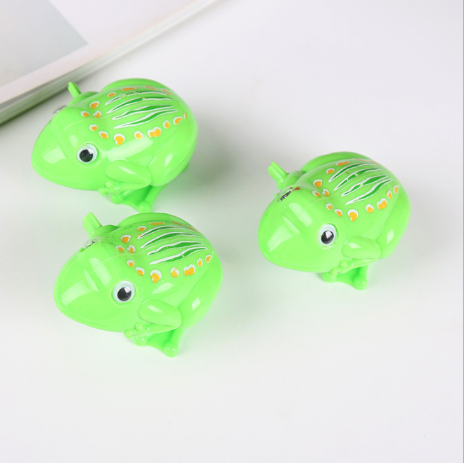 Ếch nhựa nhảy vặn dây cót đồ chơi trẻ em sáng tạo