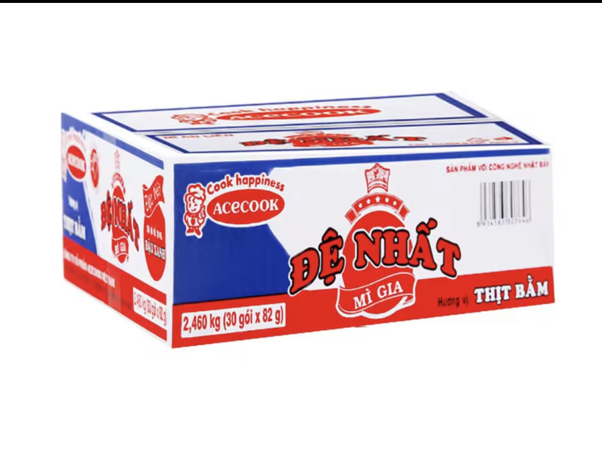 Thùng mì đệ nhất thịt bầm 82g.