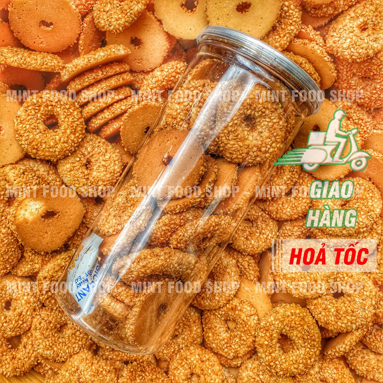 Bánh vòng mè lon 200gram