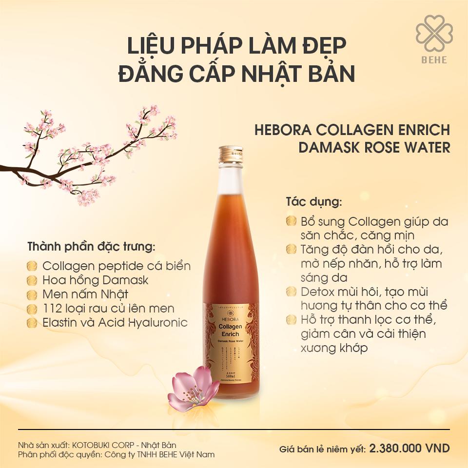 Collagen Hebora Nhật Bản – Nước Uống Đẹp Da, Detox Giữ Dáng, Tạo Hương Thơm