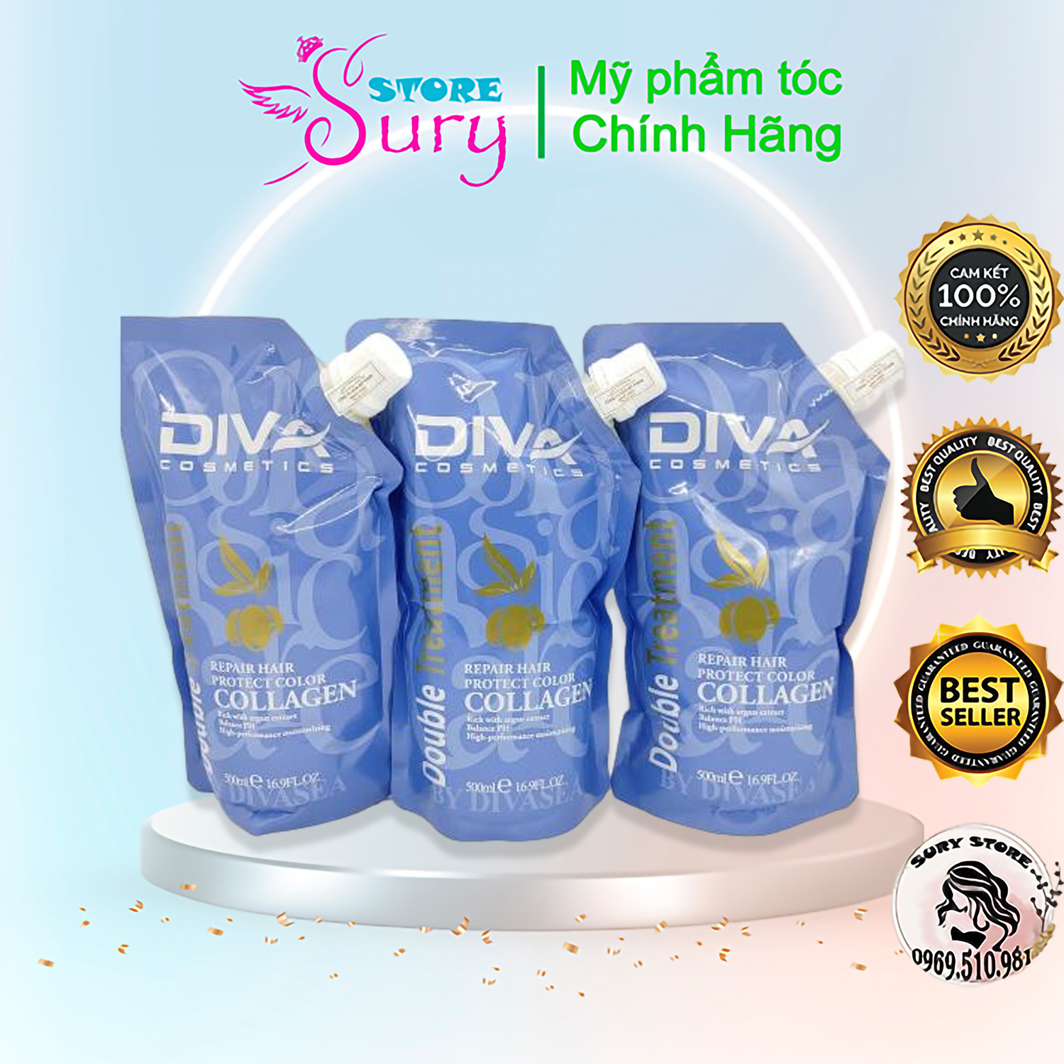 Dầu hấp phục hồi collagen diva 500ml chính hãng sury_store