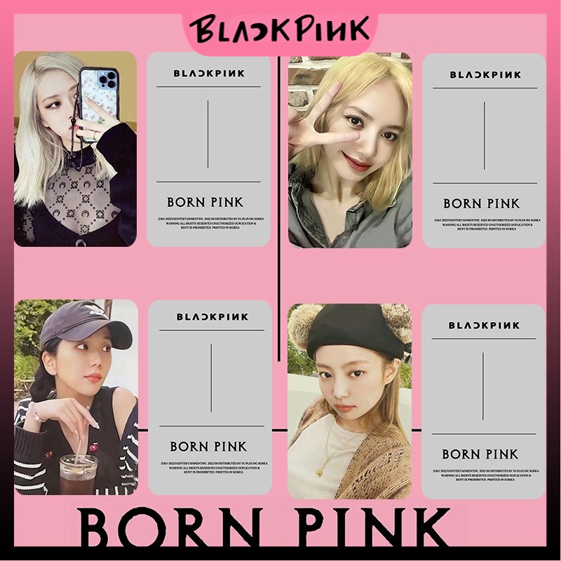 [ PHOTOCARD ] Thẻ Card Bo Góc Thành Viên BLACKPINK - Chủ Đề BORN PINK Bản Xám - Cán Sần Xịn [FANMADE