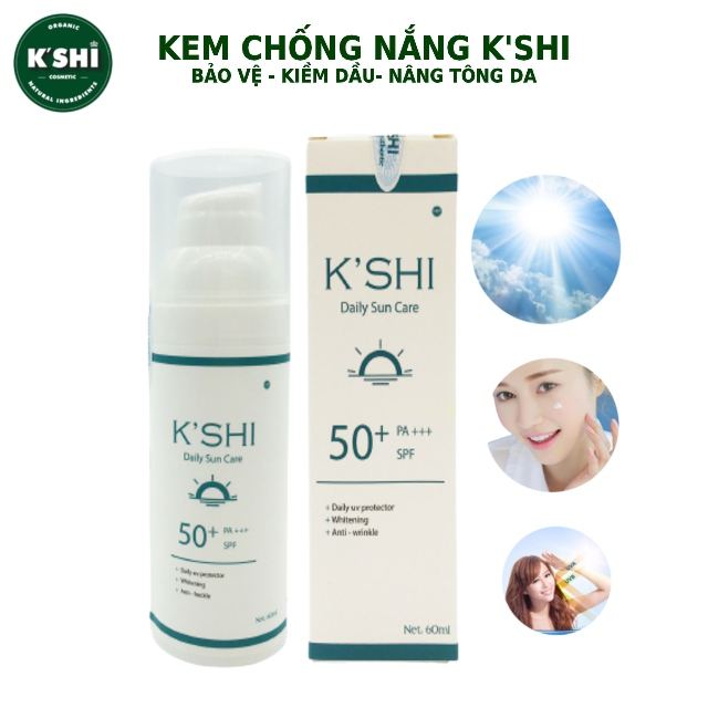 [FREESHIP MAX]Kem Chống Nắng Bảo Vệ & Dưỡng Da Trắng Sáng K’shi, Nâng Tone Tự Nhiên Daily Sun Care SPF 50+++ [Laure Beauty]