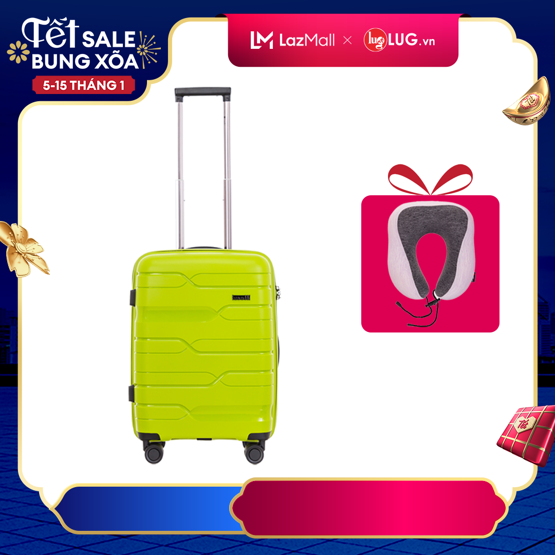 Vali Kéo Du Lịch Lusetti Nolan LS802 Size 20 Xách Tay: Nhựa PP Chống Bể vỡ, Hạn Chế Trầy Xước