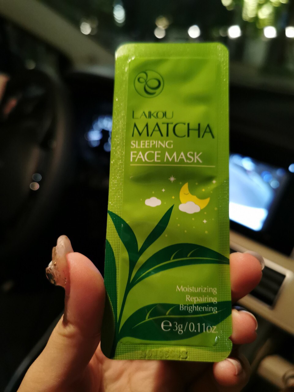 Sét 3 Miếng Mặt Nạ Ngủ Trà Xanh Matcha Laikou Chiết Xuất Từ Trà Xanh Thiên Nhiên Dưỡng Ẩm, Chống Lão Hóa, Phục Hồi Da Hư Tổn Hiệu Quả