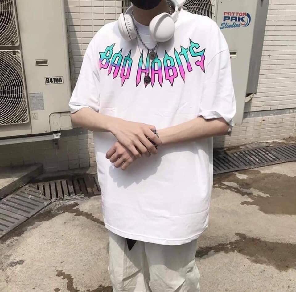 [HCM][FREESHIP TOÀN QUỐC] Áo thun nam nữ unisex mẫu in chữ Bad Habits cá tính Hàn Quốc