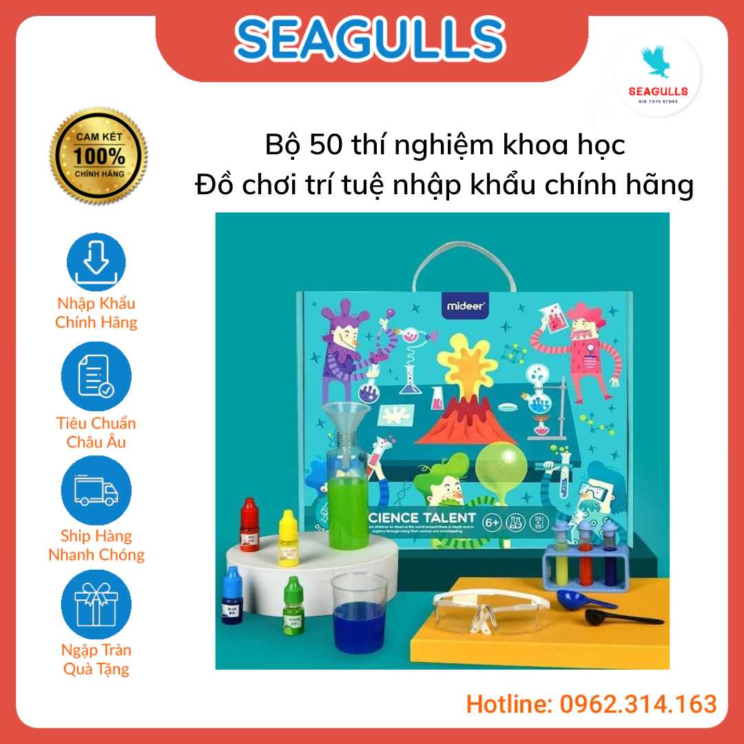 Bộ 50 thí nghiệm khoa học cho trẻ, đồ chơi trí tuệ nhập khẩu chính hãng giúp bé khám phá khoa học