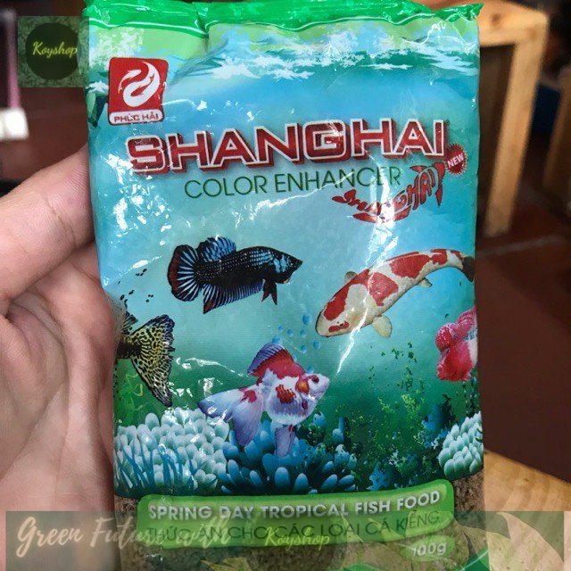 50 gói Thức ăn cá shanghai túi 100gr hạt nhỏ Thức ăn cho cá cảnh size nhỏ 3mm
