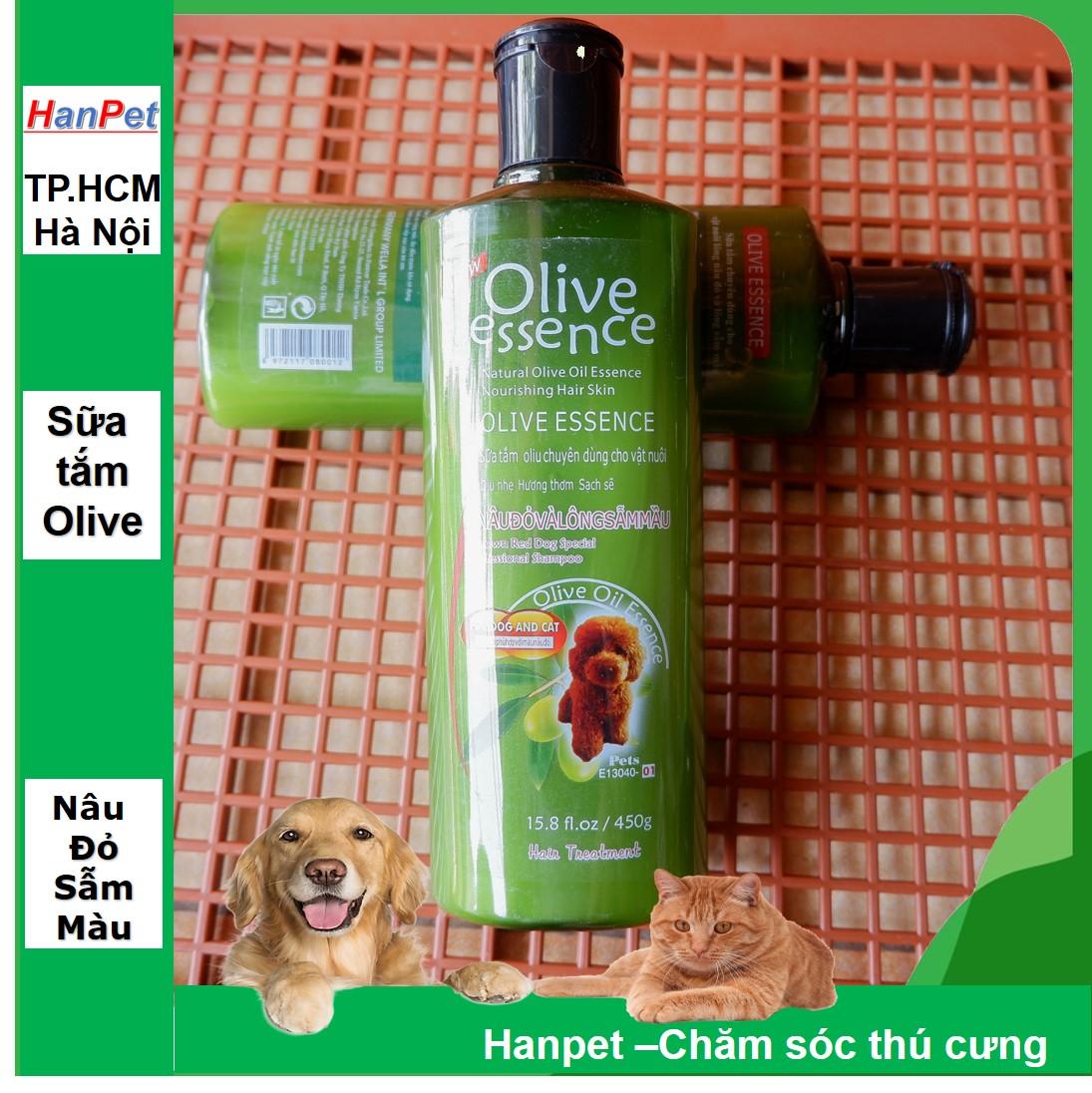 Stvx-olive 450ml sữa tắm chó mèo - dầu tắm chó mèo tinh dầu ô liu dầu gội đầu chó mèo / trị ngứ-hp10168tc