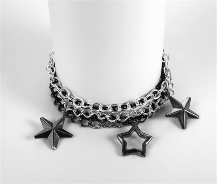 Vòng Tay Thời Trang Nhiều Lớp Đầy Phong Cách, Cá Tính, Mẫu Ngôi Sao,Pha Trộn Màu Đen + Bạc ( Black + Silver) Adjustable Geometric Beads Bracelet Fashion Jewelry For Women Simple Bird Multi-Layer Vintage Star Charm Bracelets For Female