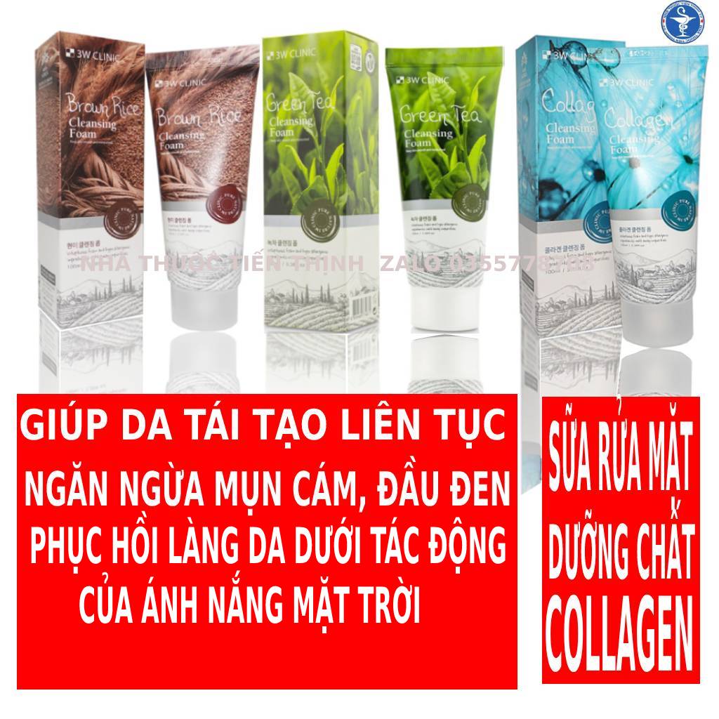 [HCM]3W Clinic - Green Tea Cleansing Foam Hàn Quốc