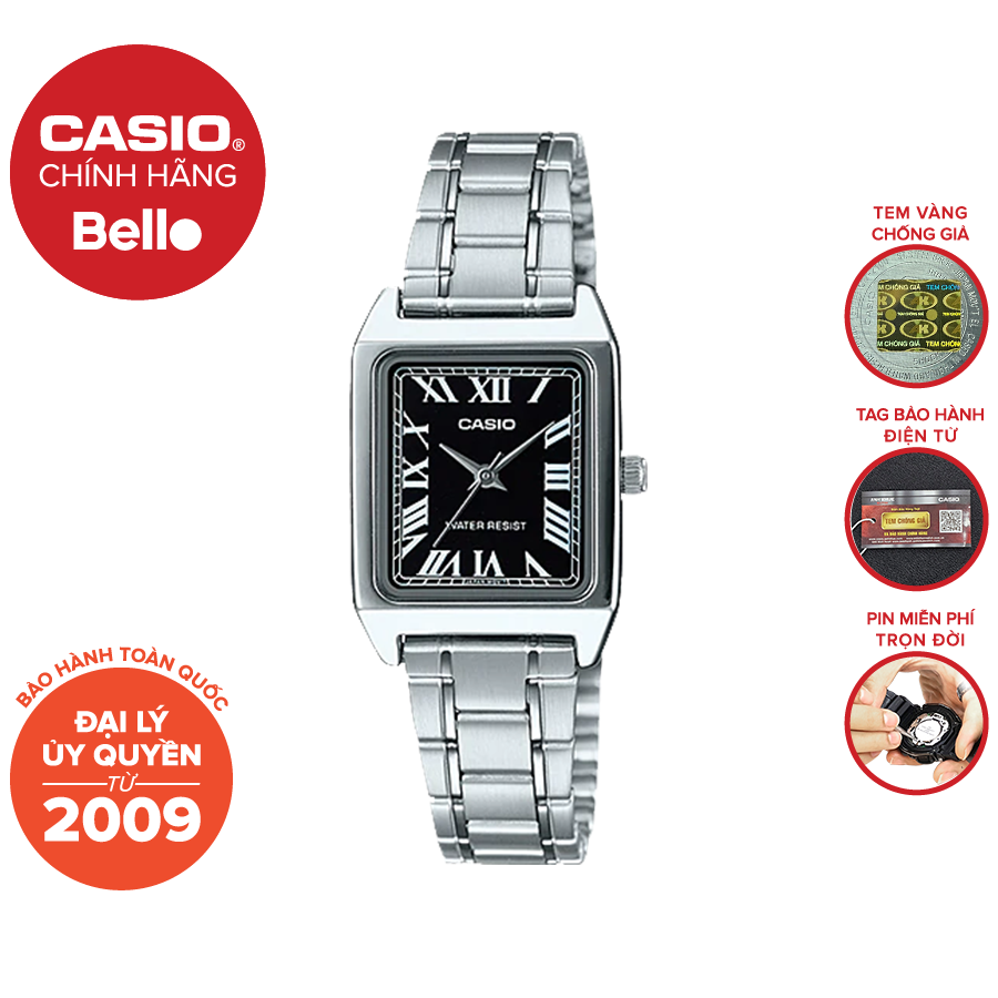Đồng hồ Casio Nữ LTP-V007D-1B bảo hành chính hãng 1 năm - Pin trọn đời