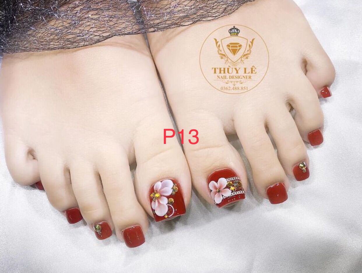P13 - Móng chân giả- nail thiết kế- 24 móng kèm keo