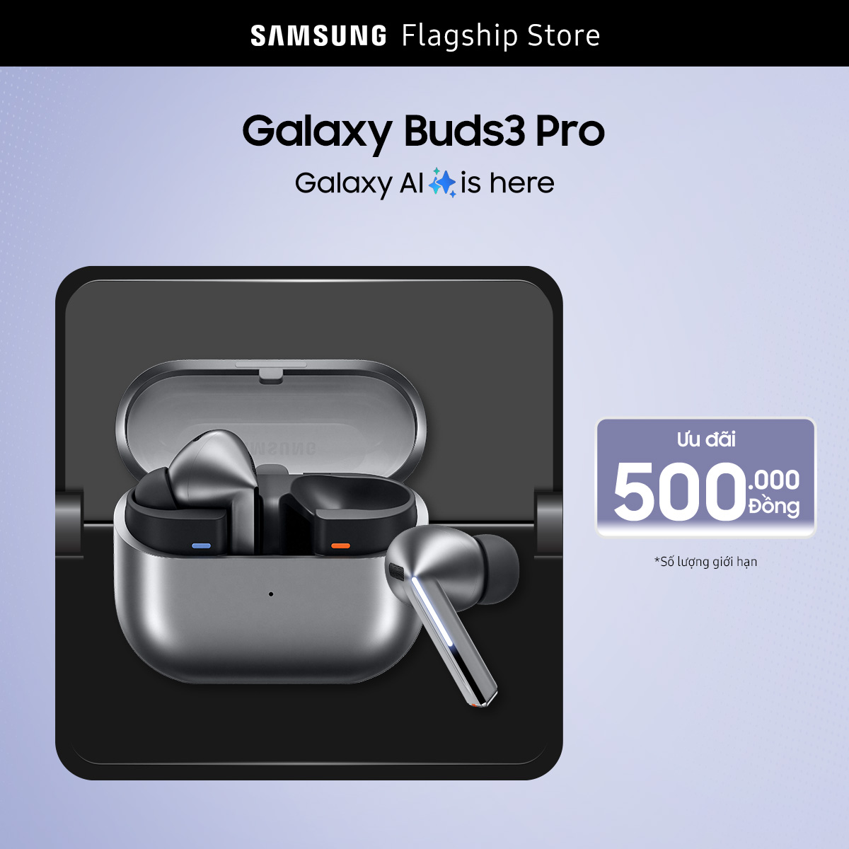 [SIÊU SALE GIỮA THÁNG 15-17.6] Samsung Galaxy Buds3 Pro, Tai nghe Bluetooth không dây Hi-Fi