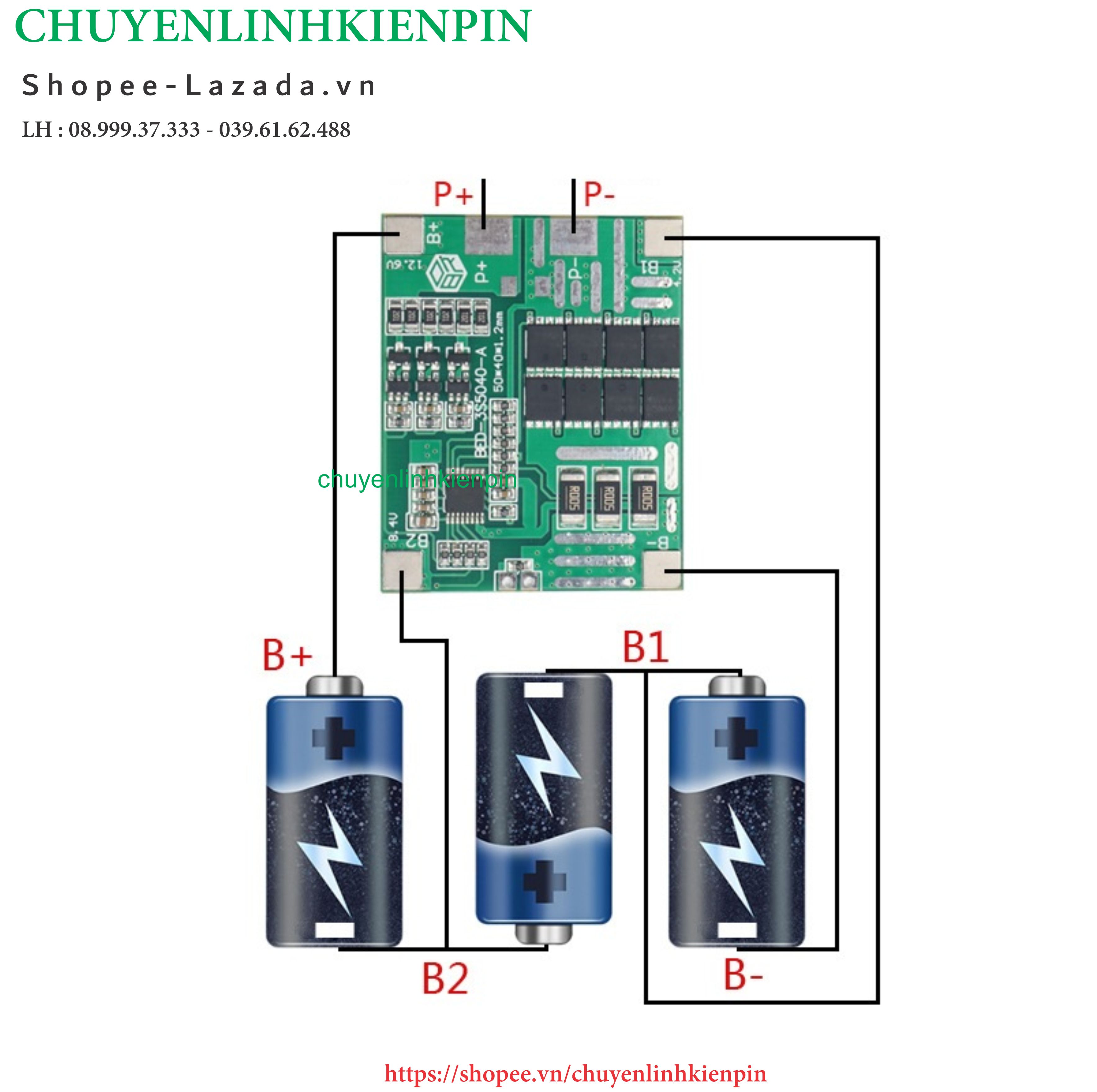 [HCM]Mạch 3S 12V-30A Li-ion ( BED-3S5040 ) (BL64 116 )